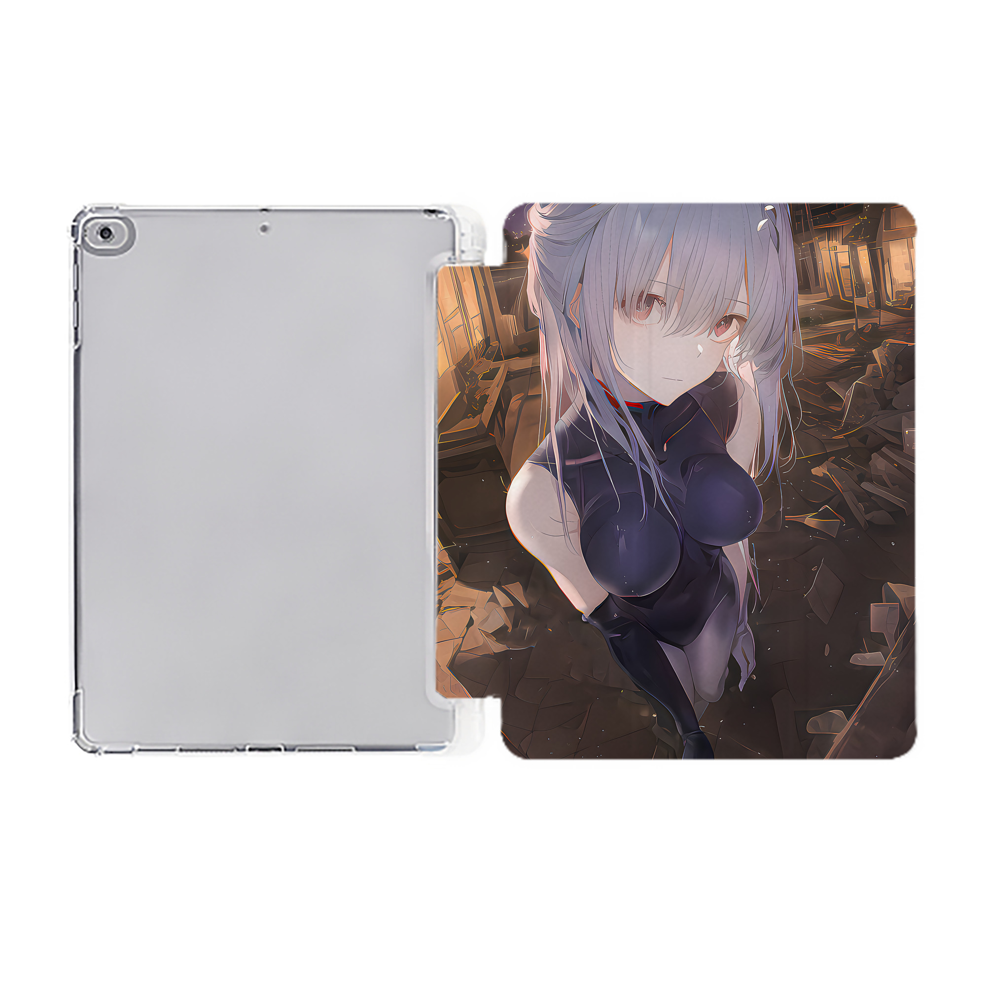 （画像用） EVA 新世紀エヴァンゲリオン IPad ケース ペン収納付き 三つ折りスタンド PUレザー×シリコン 対応機種9.5/10.5/10.9インチ